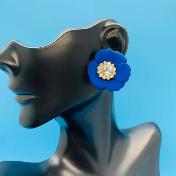 Flower and Diamond Earrings