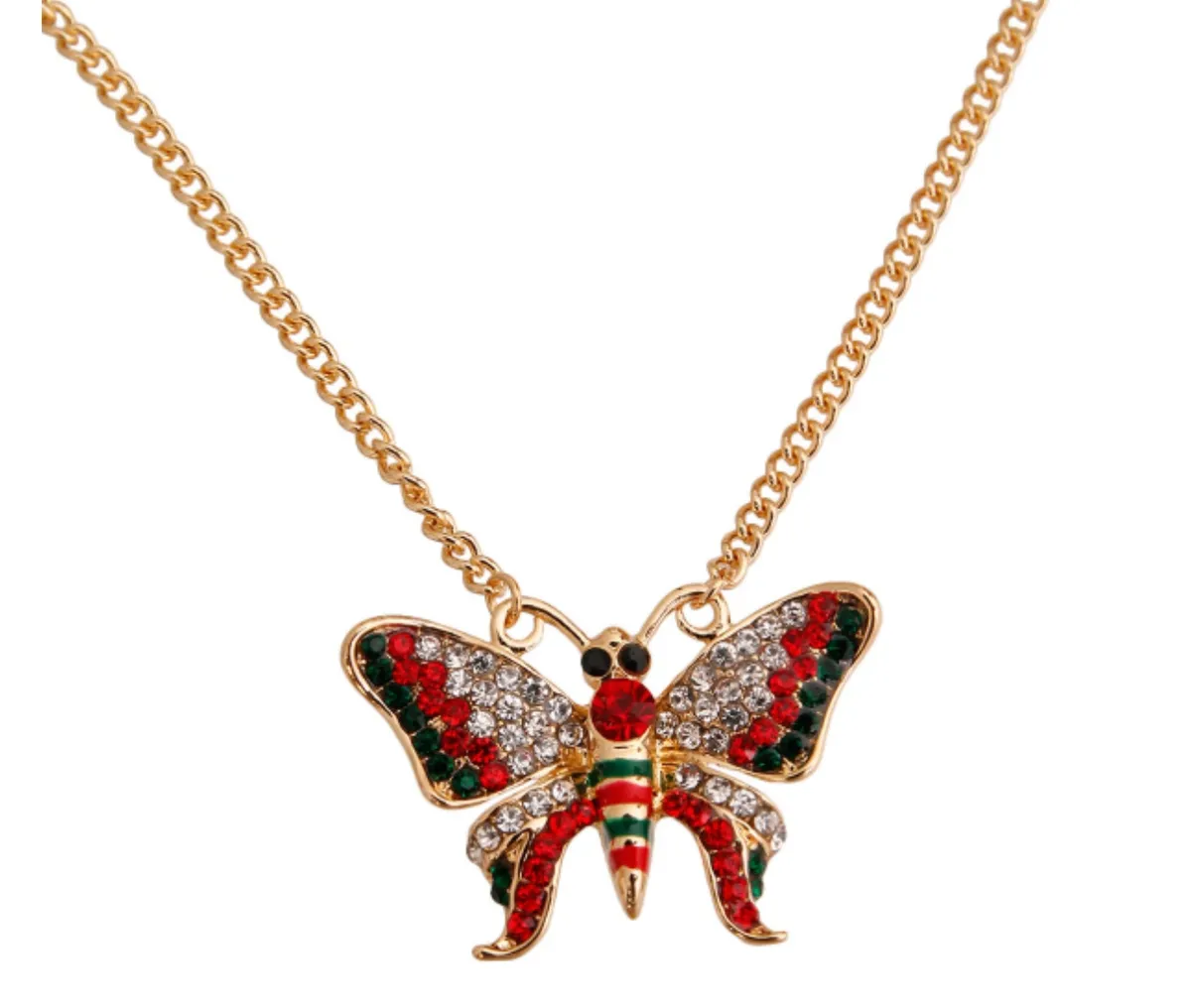 Rhinestone Butterfly Pendant
