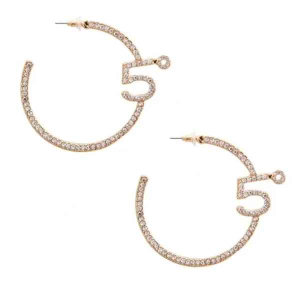 Rhinestone 5* Hoops Earrings