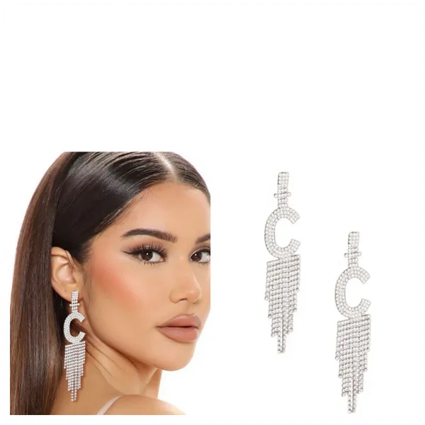 Rhinestone Fringe Earrings