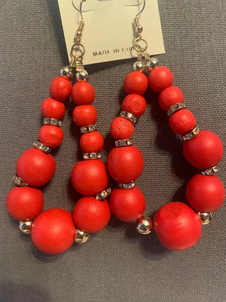 Sea Beads with Rhinestone Earrings