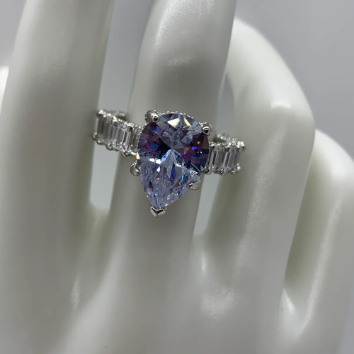 925 Sterling Silver Rings with Cubic Zircon Diamond