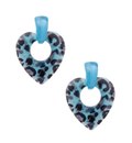 Leopard Print Heart Earrings