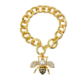 Rhinestone Bee with Pearl Bracelet