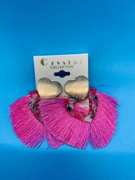 Heart Fringe Earrings
