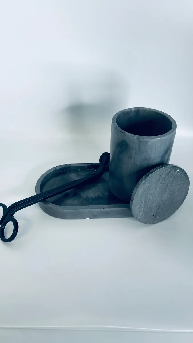 Handmade Concrete Vessel with Candle