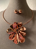 Rose Gold Metal Petal Necklace