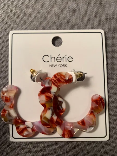 Celluloid Flower Hoops Earrings