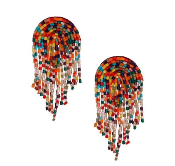 Beaded Arc Earrings