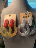 Unique Rhinestone Ring Earrings
