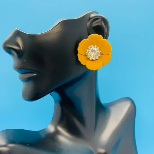 Flower and Diamond Earrings