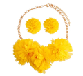 Trio Yellow Flower Necklace Set