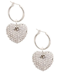 Silver Heart Hoop Earrings