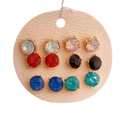 Crystal Stud Earrings Set