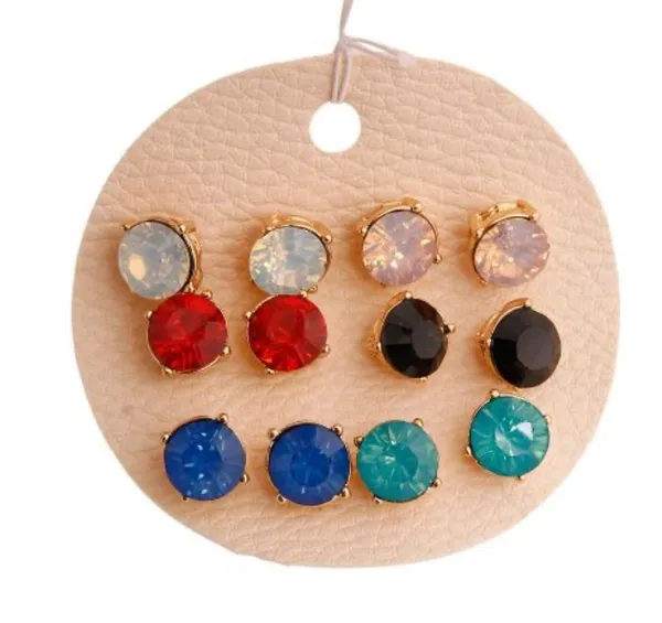 Crystal Stud Earrings Set