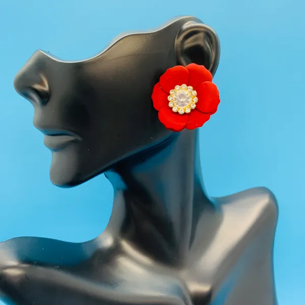 Flower and Diamond Earrings