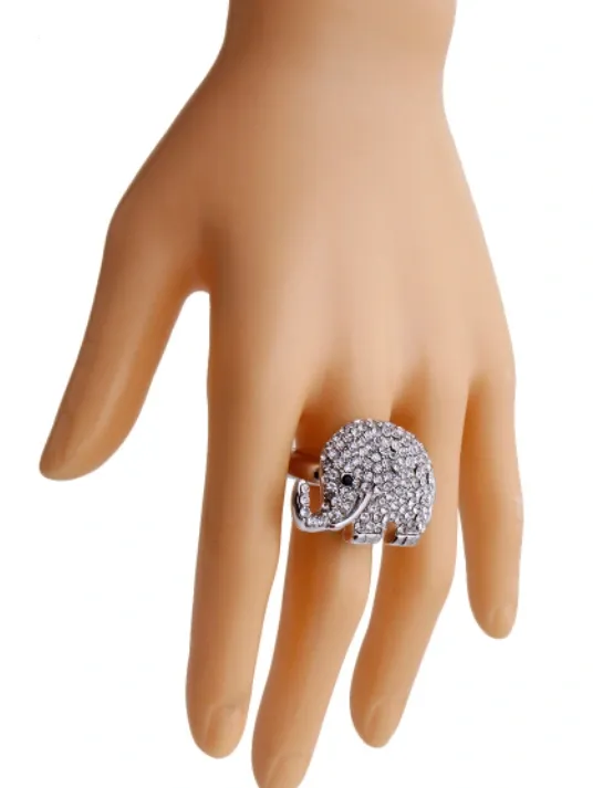 Rhinestone Elephant Rings