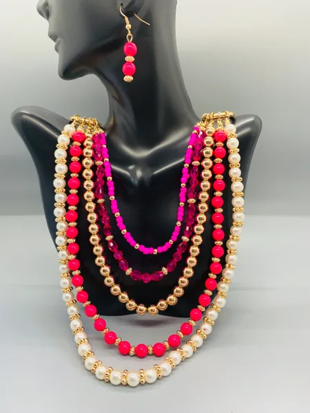 Beads Metal Necklace Set