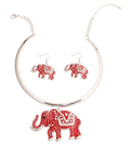 Elephant Pendant Necklace Set