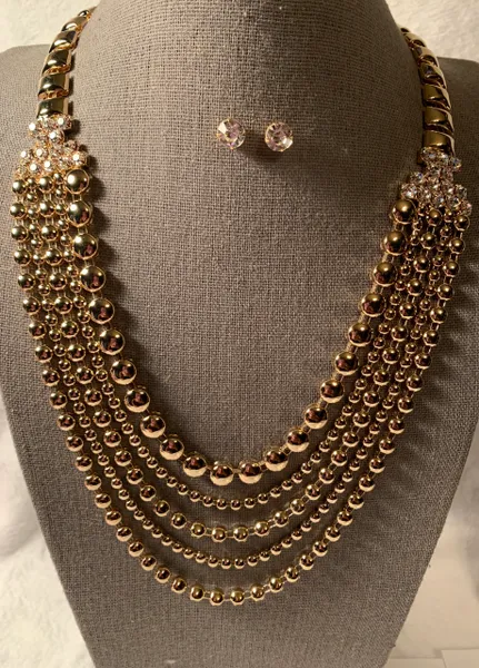 Bead and Rhinestone Necklace