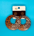 Cheetah Round Earrings