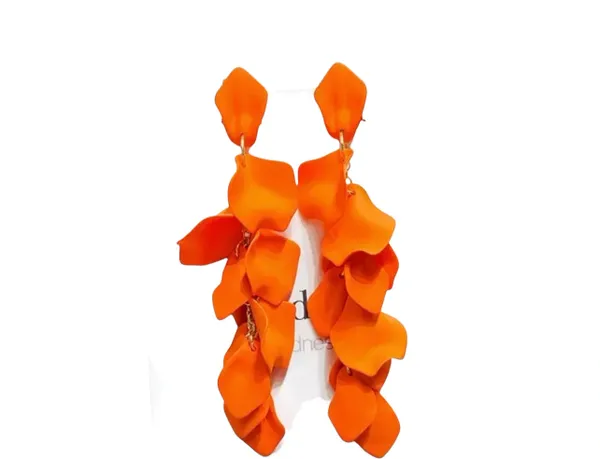 Vintage Women Dandle Rose Petal Earrings