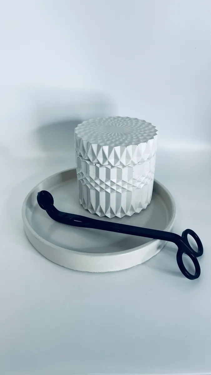 Handmade Concrete Vessel with Candle