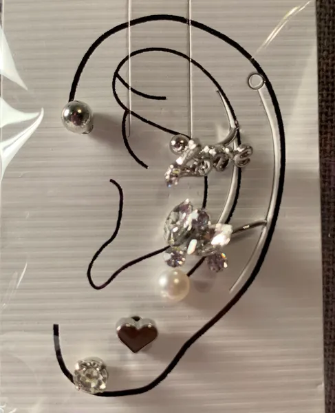 Silver Love Single Ear Cuff