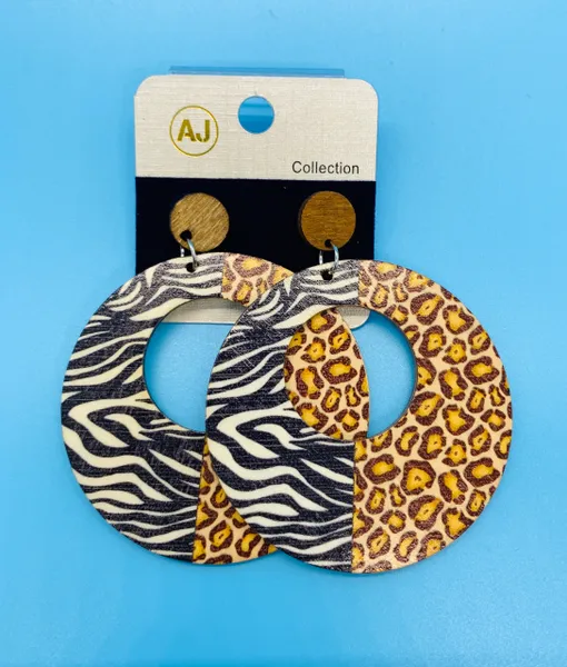 Cheetah Round Earrings