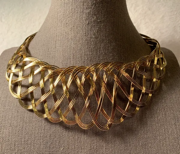 Metal Weave Choker Necklace