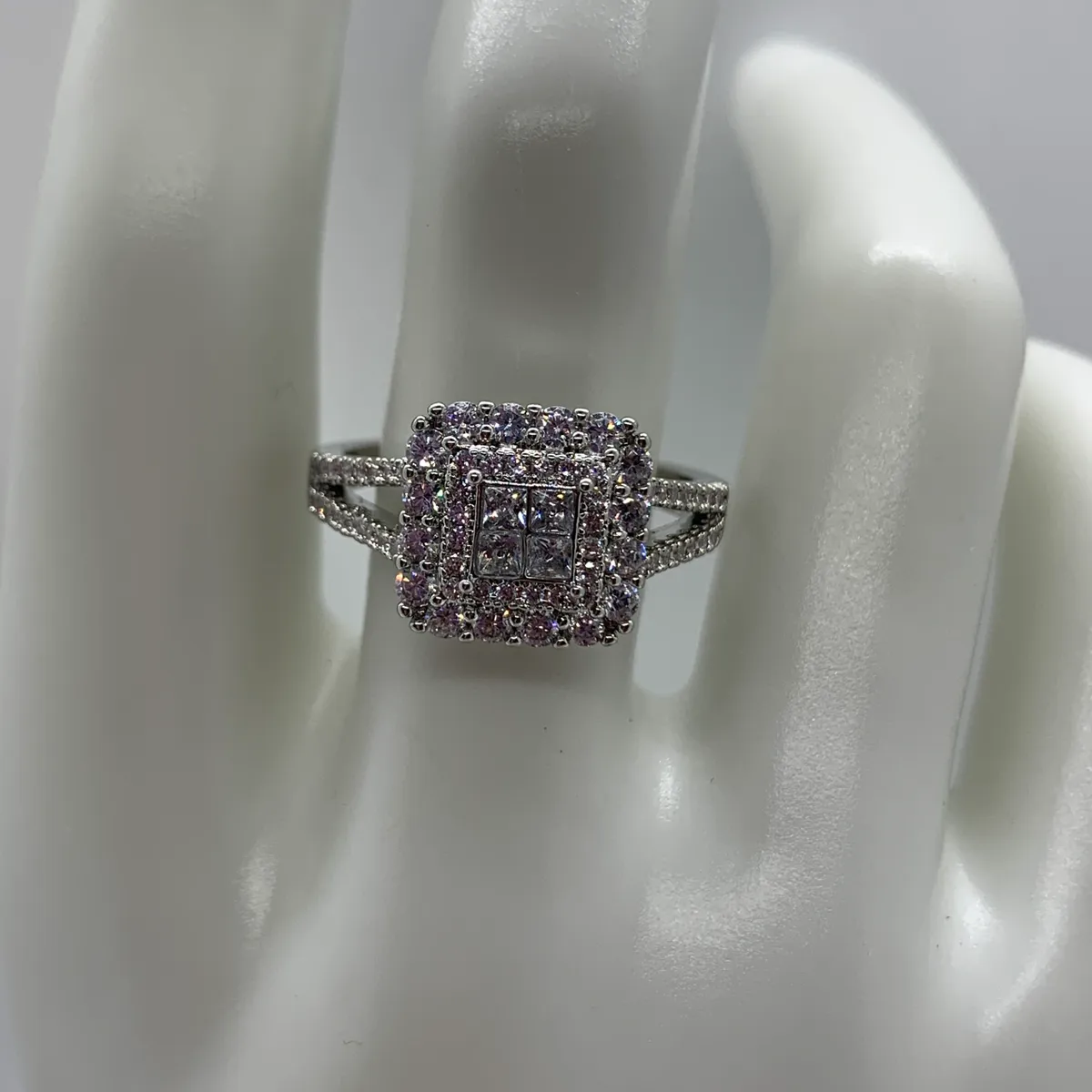 925 Sterling Silver Rings with Cubic Zircon Diamond