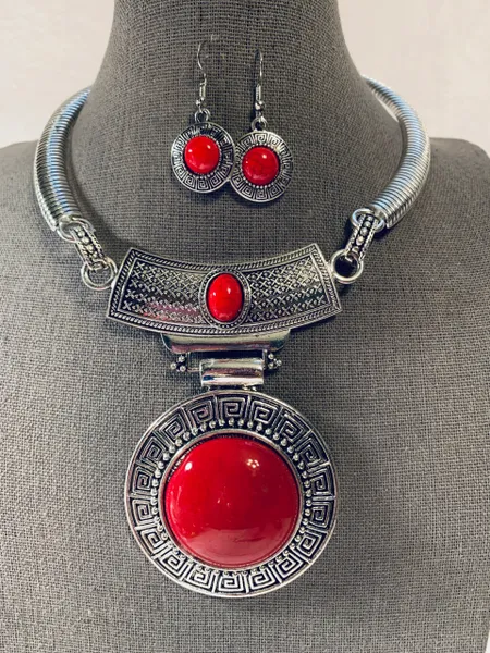 Engraved Burnished Choker Necklace