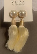 White Pearl tassel Earrings