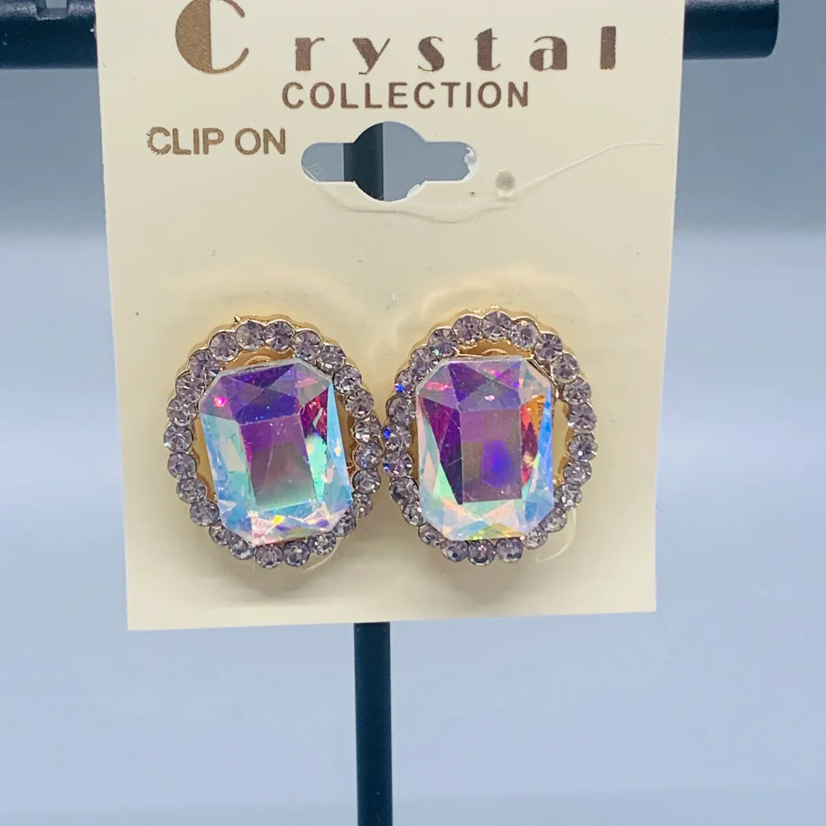 Emerald Cut Clip On Earrings