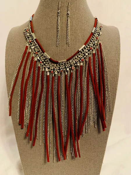 Suede and Chain Necklace