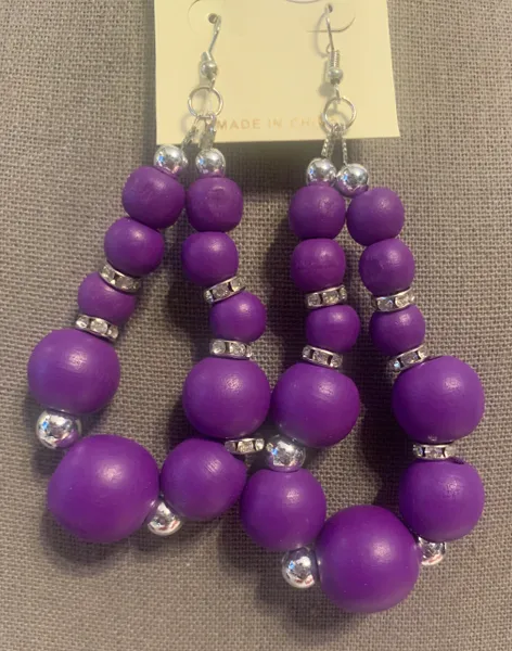 Sea Beads with Rhinestone Earrings