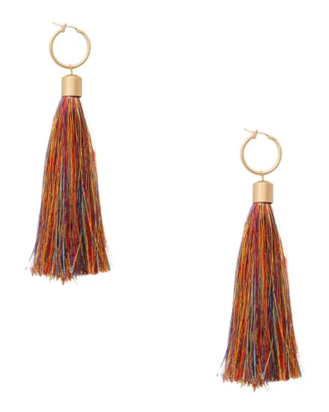 Multi Color Tassel Baby Hoops Earrings