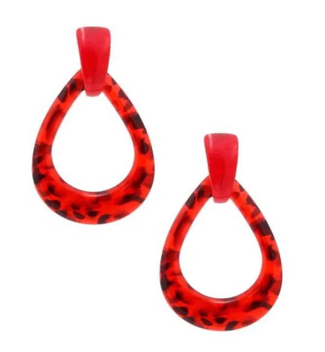 Leopard Teardrop Earrings