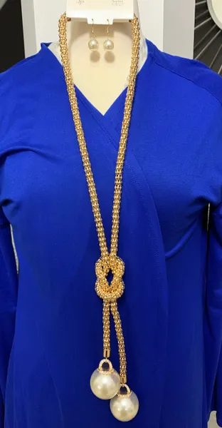 Knotted Chain Pearl Necklace