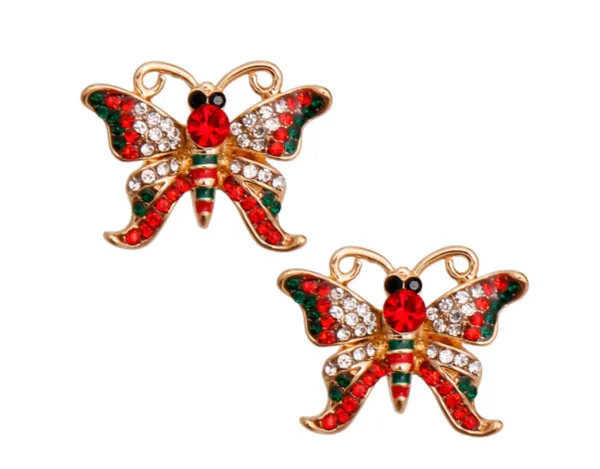 Rhinestone Butterfly Stud Earrings