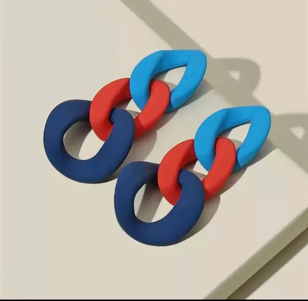 Hoop Chain Dangle Acrylic Earrings