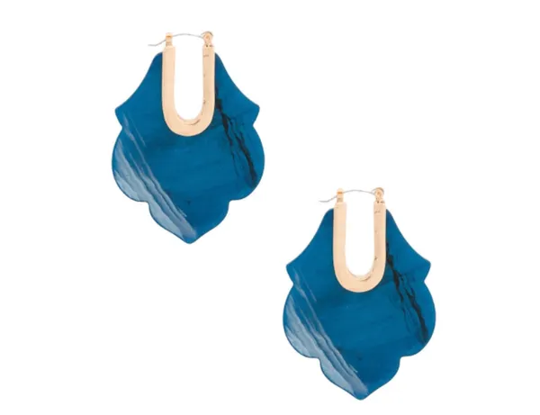 Marble U Shaped Earrings