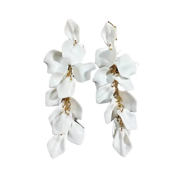 Vintage Women Dandle Rose Petal Earrings