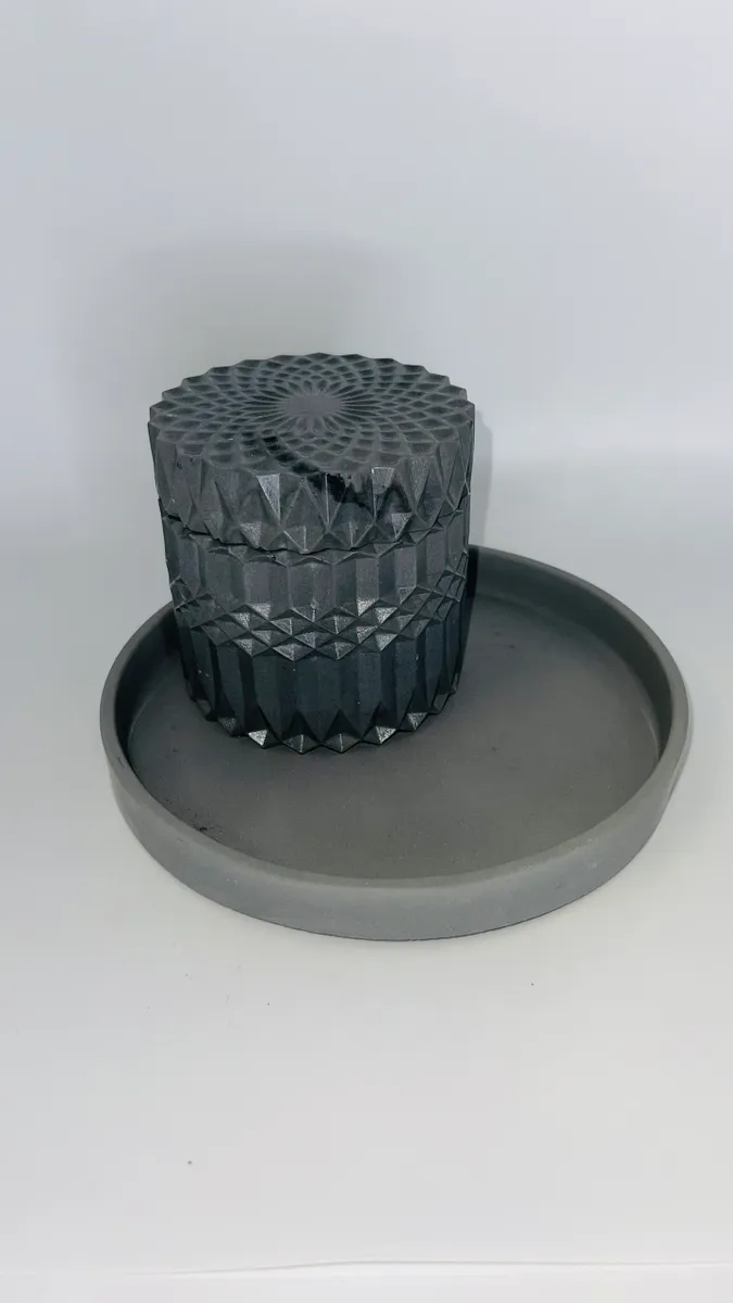 Handmade Concrete Vessel with Candle
