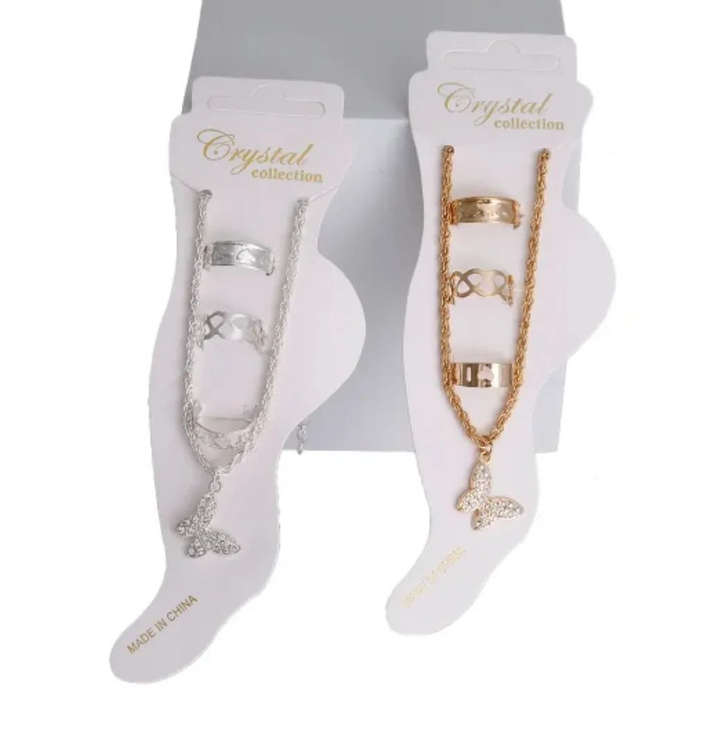 Butterfly Anklet & Toe Ring Sets