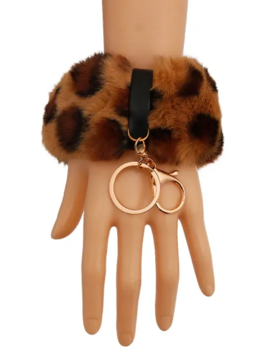 Leopard Fur Keychain Bracelet