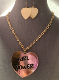 Girl Power Heart Necklace