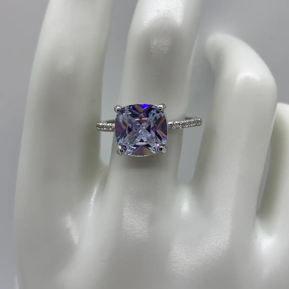 925 Sterling Silver Rings with Cubic Zircon Diamond