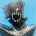 Heart Fabric Tassel Earrings