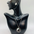 Silver White Diamond Chanel Set